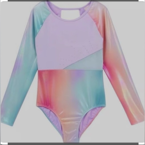 More Than Magic Other - More Than Magic Long Sleeve One Piece Leotard Girls, rainbow foil Size-L (10-12)